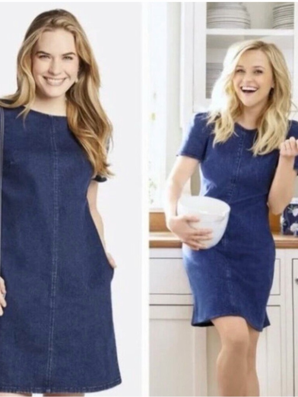 Draper James Indigo Denim Mini Dress NWT